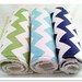 Baby Boy Chevron Burp Cloth Gift Set - Set of 3: green, navy blue, and aqua Chrevron Burp Cloths Gift Set  - Newborn Gift Set