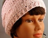 Spring Headband - Pink Cotton and Spandex yarn, knit