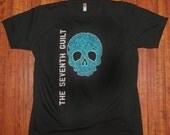 Men's Skull Clothing, Neon Blue, Skull, Handmade Shirt, Screen-Printed Tee