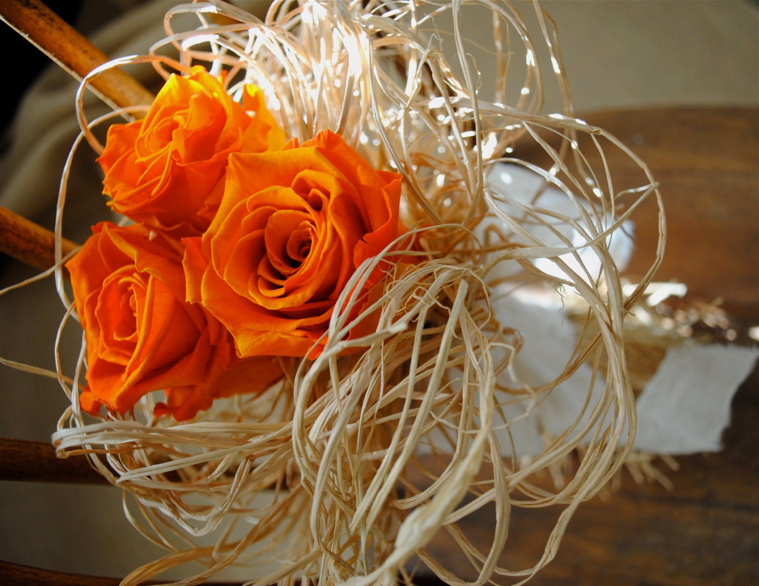 Birds Nest Bouquet - Wedding Bouquet - Bridal Bouquet - Vintage Wedding - Rustic Wedding - Barn Wedding - Raffia Bouquet - Bridesmaid