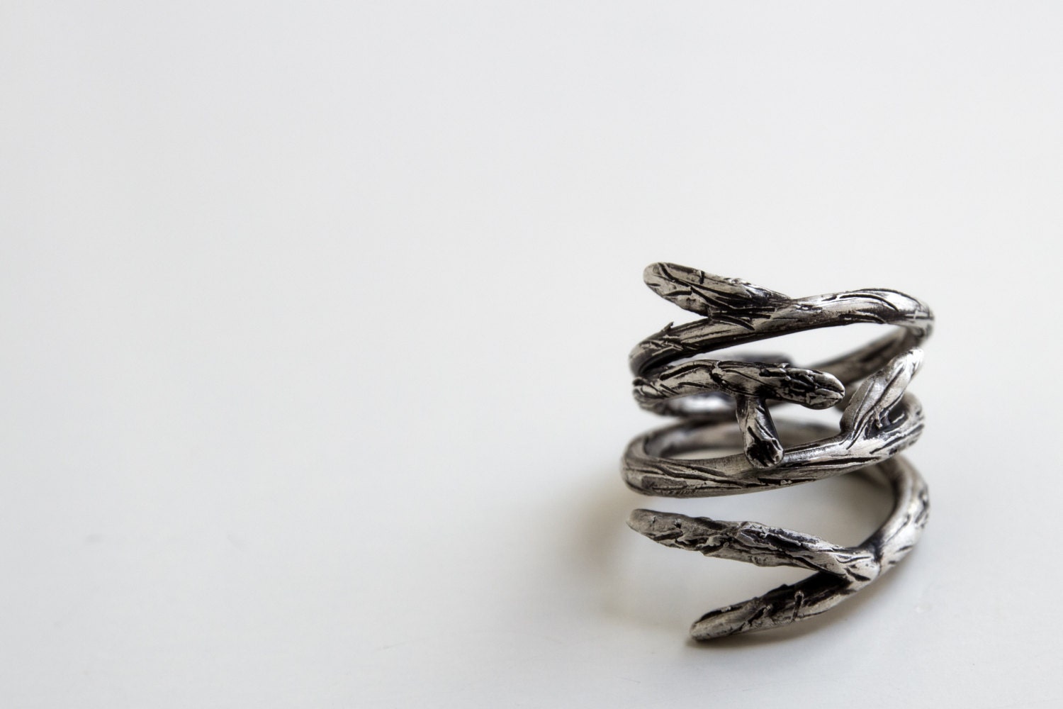 Twig Stacking Rings-Sterling Silver Twig Stacking Rings- Stacked Tree Branches Rings- Size  6.5-Set of 2