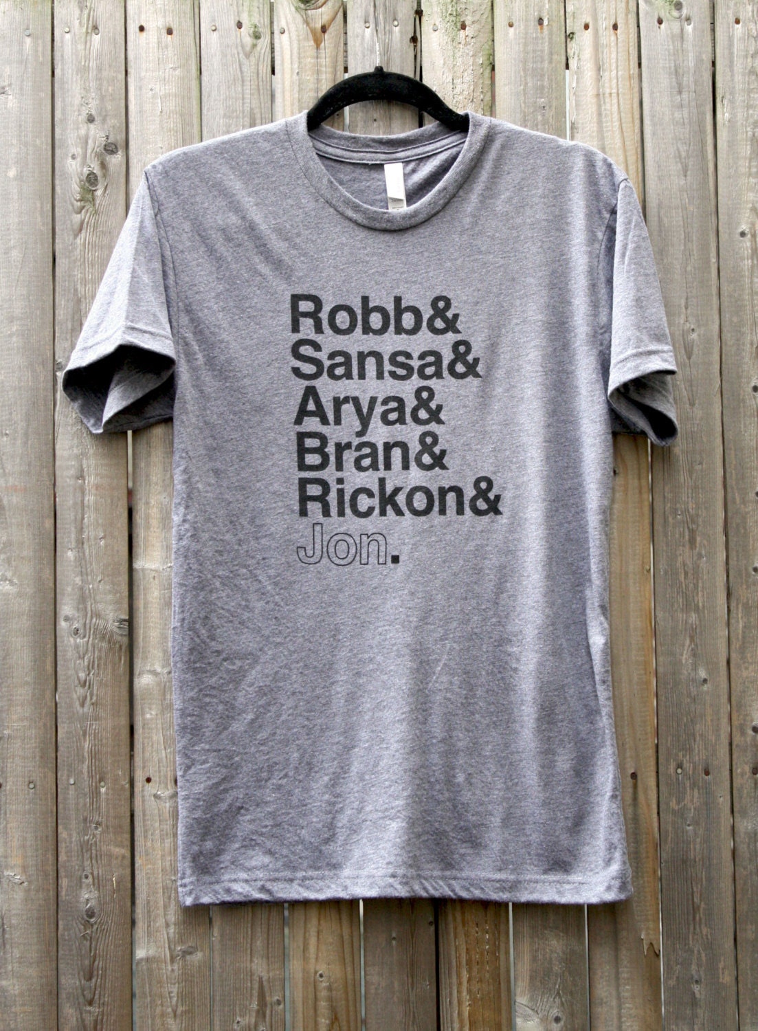 Game of Thrones // Stark Siblings // Unisex Tri-Blend Tee Shirt // Robb & Sansa and Arya and Bran and Rickon and Jon