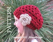 PDF Instant Download - Crochet Pattern 057 - Slouchy Hat - Mary  (Toddler, Child, Teen/Adult and Adult sizes)