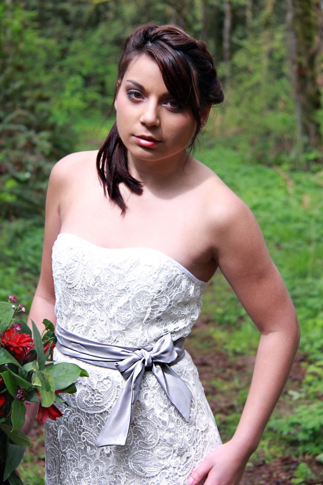 Little White Dress. Love Affair Wedding Dress. Lace Short Knee Length Wedding Dress. Strapless Sweetheart Neckline. Custom Made to Order.