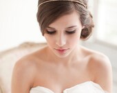Gold Rhinestone Headband, Rhinestone Tiara, Bridal Headpiece, Jeweled Headpiece - Fiona  MADE TO ORDER