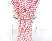 BUBBLEGUM PINK Chevron Stripe Straws-cake pop sticks-grey chevron straws-chevron stripe straws-chevron paper straws-25 count Il_170x135