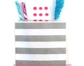 GREY STRIPE Favor Bags- Grey Striped Treat Bags- Favor packaging- Grey treat bags- 20 count Il_170x135