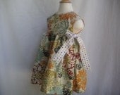 Girls Clothes-Girls Summer Dress Wrap Style of Beautiful Fall Colored Flowers -Free Shipping