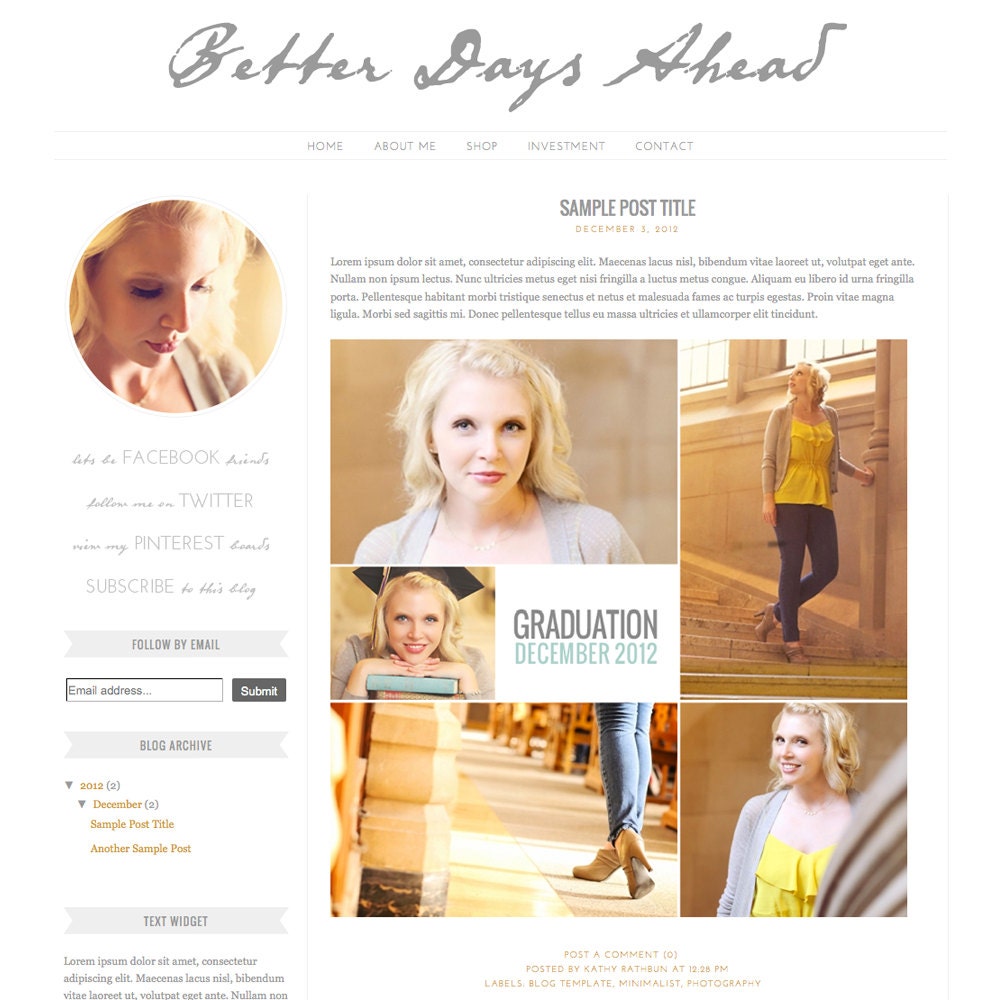 Blogger Template - Blog Design Simple, Minimalist