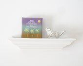 Mini Painting 4" X 4" On Canvas Hand Stamped Inspirational Quote Dusty Purple Teal Yellow Sunshine Whimsical Flowers Beach Cottage Decor
