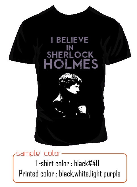 SHERLOCK bbc I believe in Sherlock Holmes T-shirt  Short Sleeve