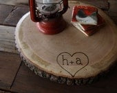 WOOD Cheese Plate 10-13inch - Table Decor -  Wedding Appetizer Base, Pie Plate -  Oak tree rustic charm - Oak wood Cake or appetizer stand