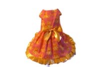 Dog dress, Pink and Yellow, Size Small