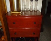 Wine Rack Bar Dresser Upcycled Sedona Red Four  Bottle Rack Storage Liquor