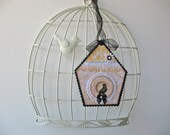 TWEET Little  Bird House Handmade Shabby ChicTag - Gift Tag - Birdhouse Tag - Vintage Tag - Bird House Card
