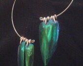 unique jewelry for women-long earrings-elytras-beetle-scarab-wings-jewel beetle-dangle-emerald-green-duck commander-Duck Dynasty-iridescent