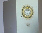 Sun moon postcard, whimsical card, thinking of you card, queen postcard, sleepy face postcard,hand folded card