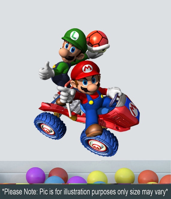 Large Nintendo Super Mario and Luigi Wall Sticker Decal Art Vinyl Mural Full Colour 848mm x 700mm Custom Sizes Available
