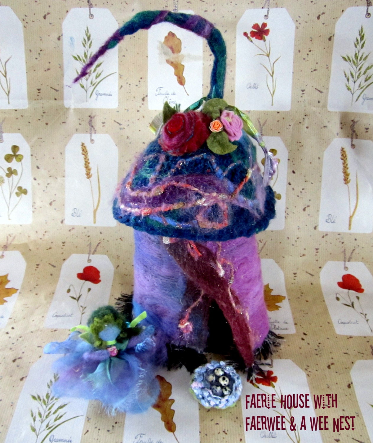 Magic Carpet Faerie House with Faerwee & Tiny Nest Handmade Felt Play Set