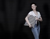 Black Chevron PILLOW Cover - Throw Pillow Sham - Cozy Modern Geometric Accent Cushion in Black and White - Spring Home Decor (Ready to Ship)