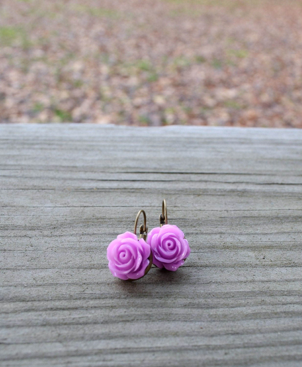 Purple Rose Earrings - Light Purple  - Flower - Spring - Easter - Bridesmaid Gift - Wedding Jewelry - Gifts Under 25