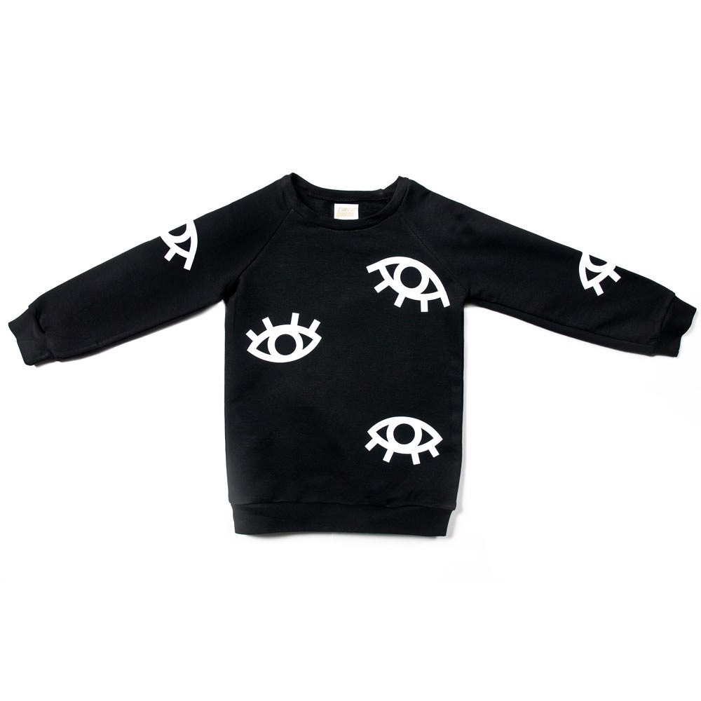 All Eyes - Organic Sweater. Soft stretch handmade long sleeve jumper for kids, toddler, boy and girl
