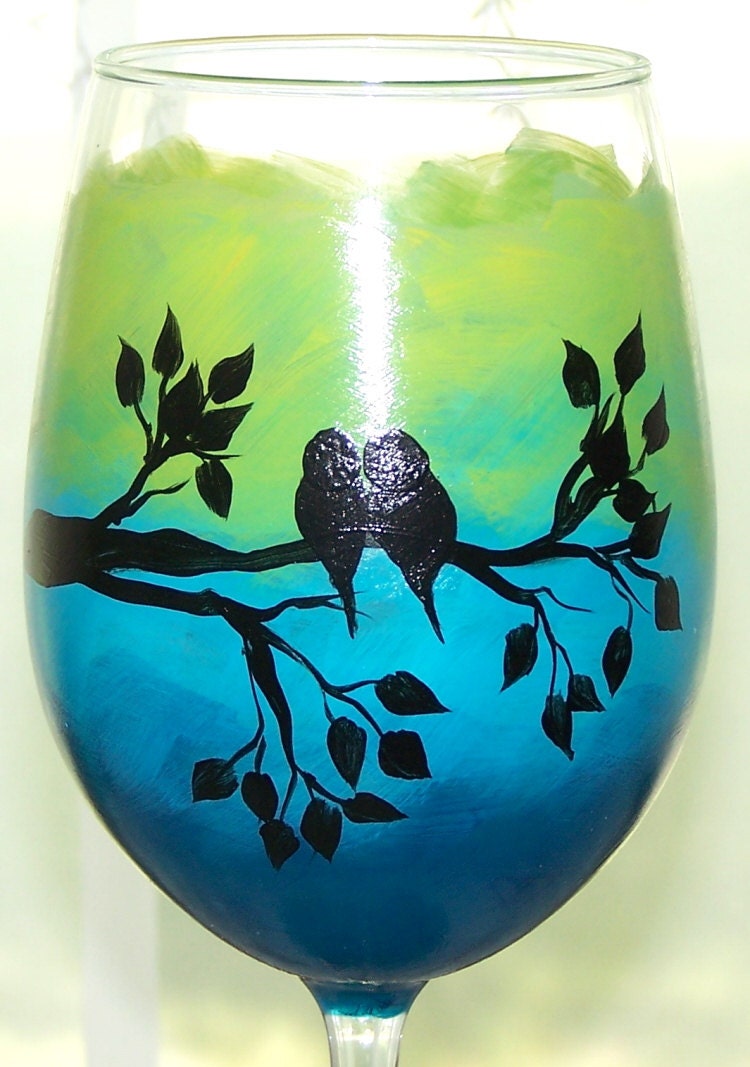 Bird Sihouette Wine Glass