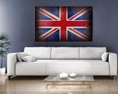 Wall art canv home decor Digital printed old Canvas UK flag to your wall, Art old English flag