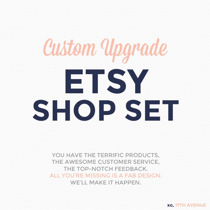 Coordinating Etsy Shop Set - Custom Upgrade Matching Premade Blog Theme