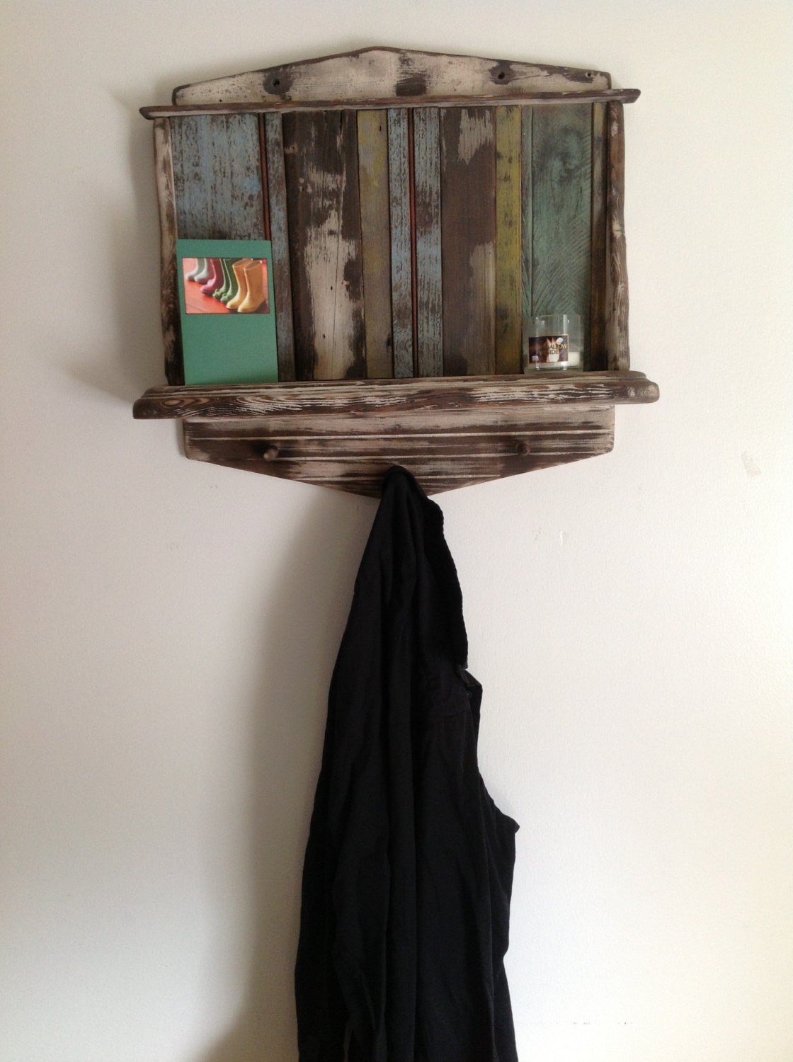 Repurposed wood rustic, shabby chic shelf