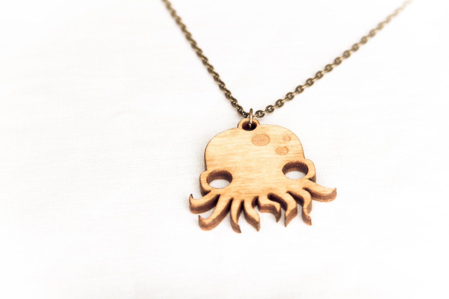 Adorable Octopus Wooden Pendant