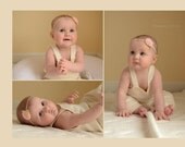Felt Flower Headband .  Button Flower .  Skinny Elastic Headband With Wool Blend Felt  Flower In Soft Pink and Cream