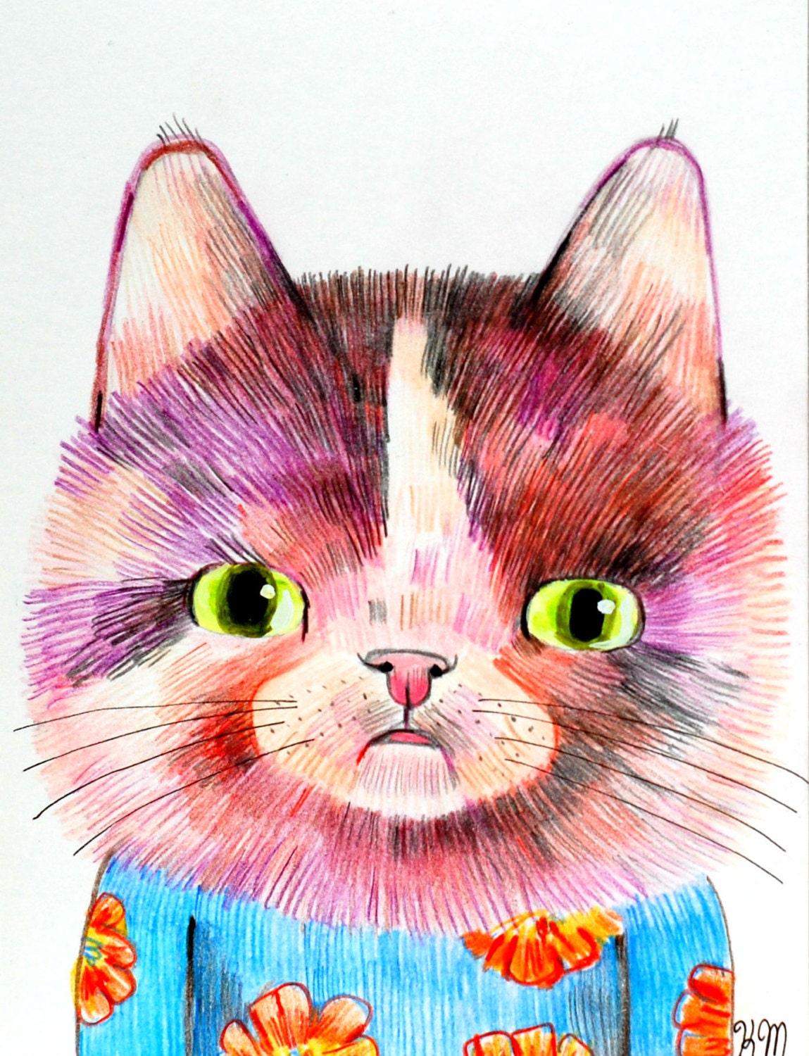 Cat Portrait (original illustration on paper)