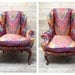 Wingback Armchair Upholstered in Antique Sari