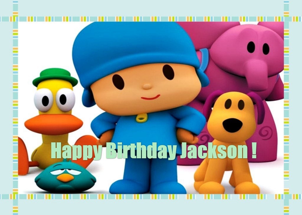77635 Pocoyo Birthday Party Edible Cake Toppers Cupcakes Decoration Favor Personalized Customized
