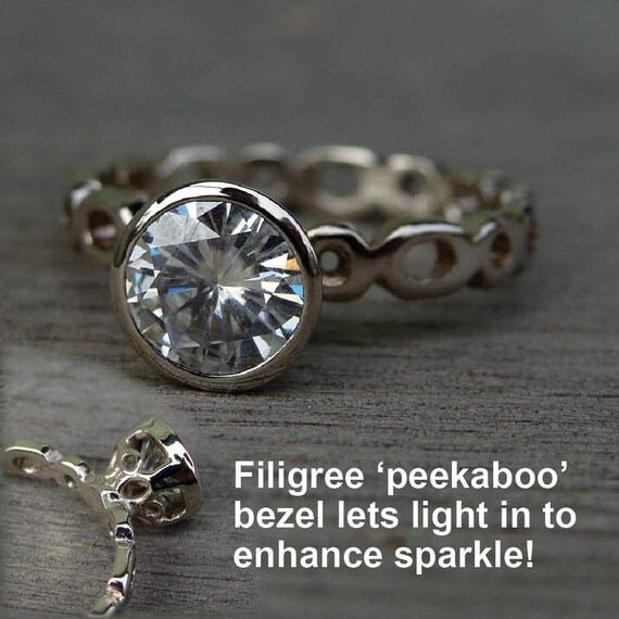 CLEARANCE Forever Brilliant Moissanite and by McFarlandDesigns