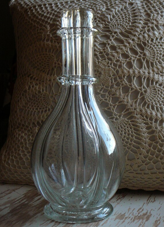 Four Chamber Glass Liquor Decanter or Vase by VivifiedVintage