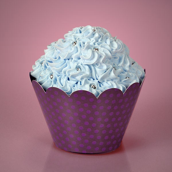 Purple Polka Dot Paper Cupcake Wrappers Set of 12 Il_570xn