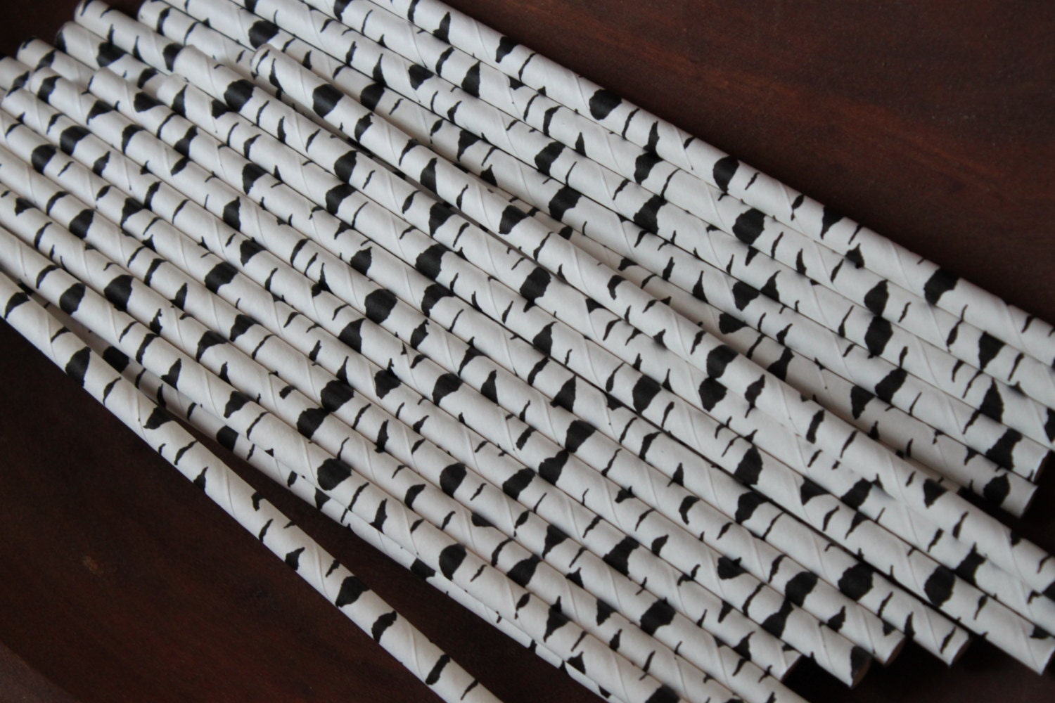 Black White Animal Print Paper Straws -- Set of 20 Il_570xn
