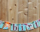 Happy Birthday Banner - Cupcake Toppers - Mermaid Party Theme Il_170x135