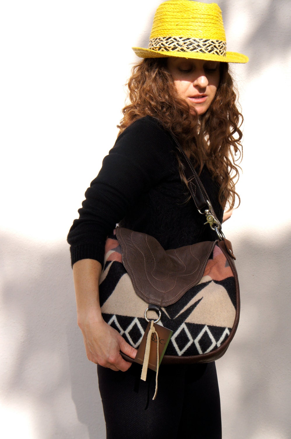 SALE///LAVINIA/// in Oregon Wool and Brown Leathers with Two-Way Strap