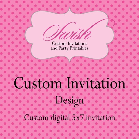 Custom Invitation Announcement Design - Digital Il_570xn