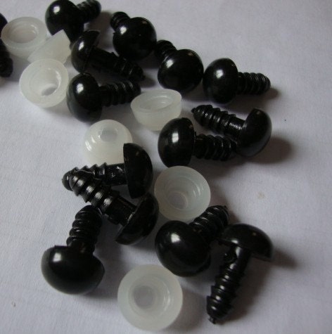 Items similar to Black Bead Eyes 9mm 10pcs on Etsy