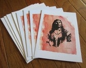 Native American Portrait Note Cards Vermillion Vision - apparentlyjannette