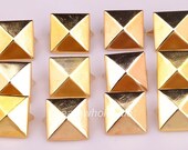 Free shipping 200pcs gold DIY Spike Square Stud Rivet Punk Belt Leathercraft 8mm A2542.