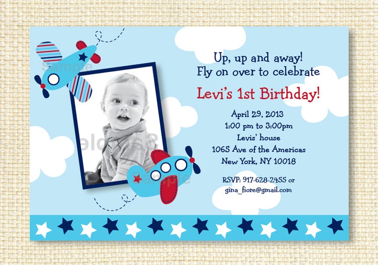 Airplane Birthday Invitation Il_570xn