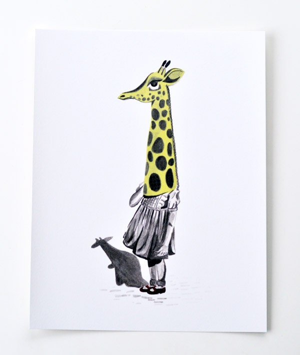 Items Similar To Giraffe Mask Print On Etsy