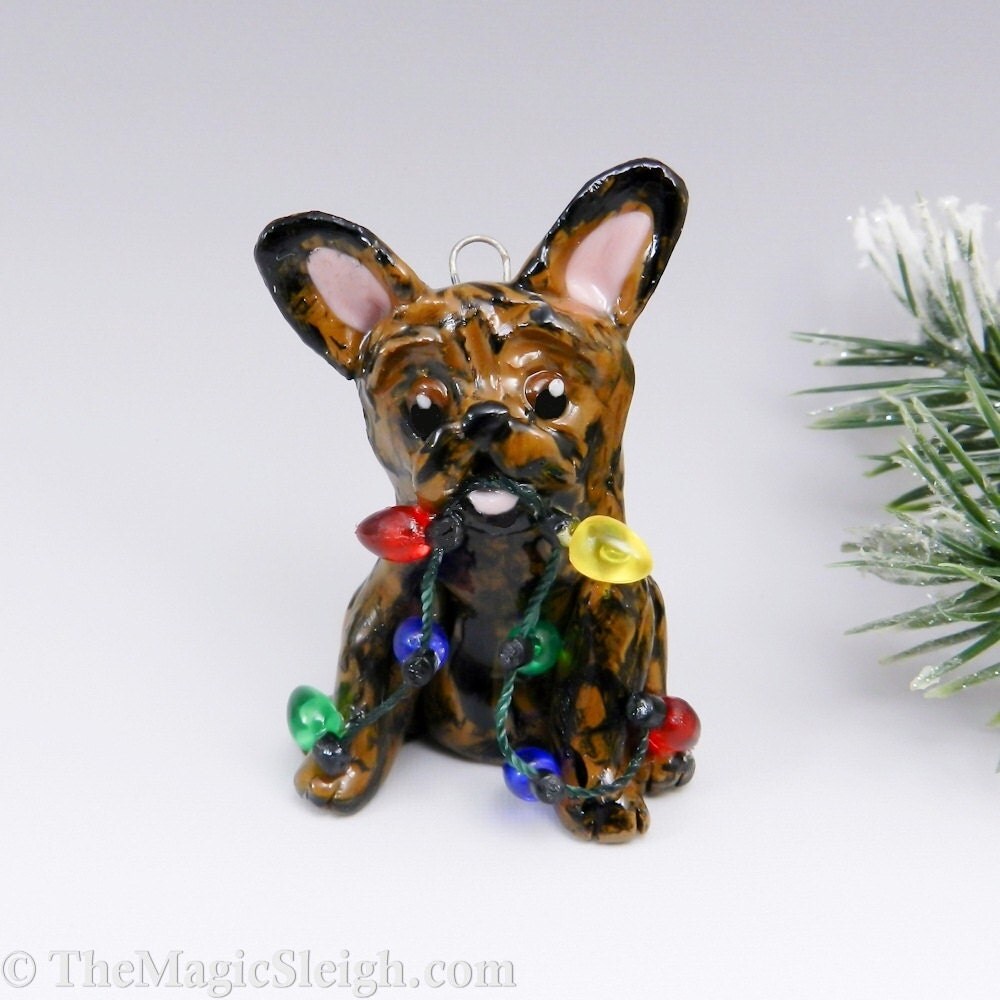 French Bulldog Ornament Brindle Christmas by TheMagicSleigh