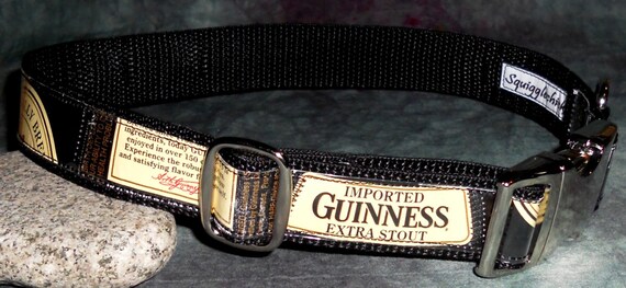 Adjustable Dog Collar from Recycled Guinness Beer by squigglechick