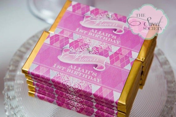PINK ARGYLE PRINCESS Party Printable Candy Bar Wrappers Il_570xn